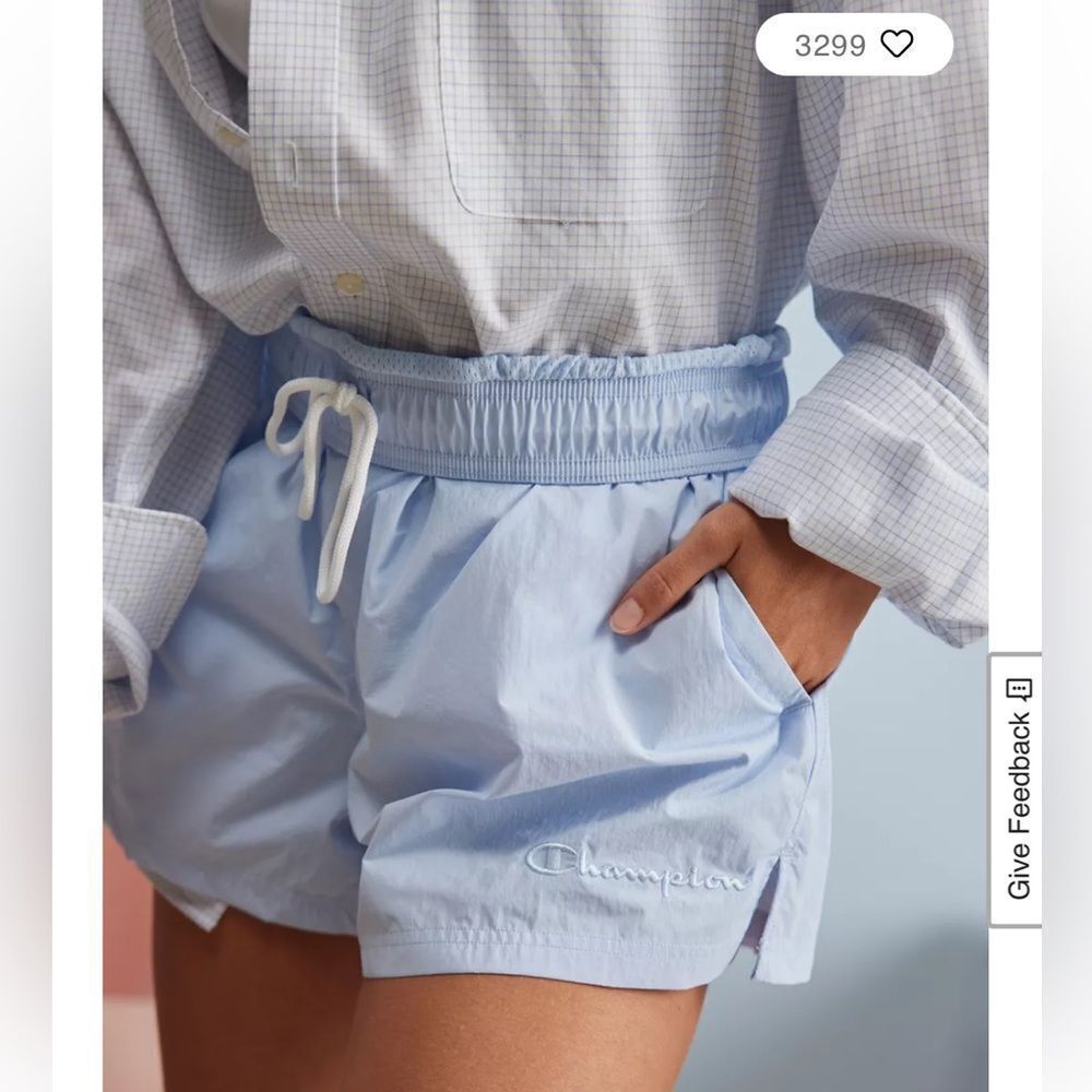 NWT Urban Outfitters UO Champion Sky Taslan Nylon 3” High Rise Shorts Women’s XS